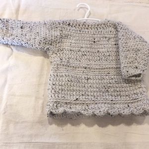 Handmade Aran Wool Tweed Sweater brand new custom